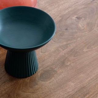 Table de salle à manger en manguier et pied laqué laiton L150 SHEILA - HELLIN