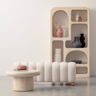 Table basse de salon ronde en bois de manguier D60 JUAREZ - HELLIN