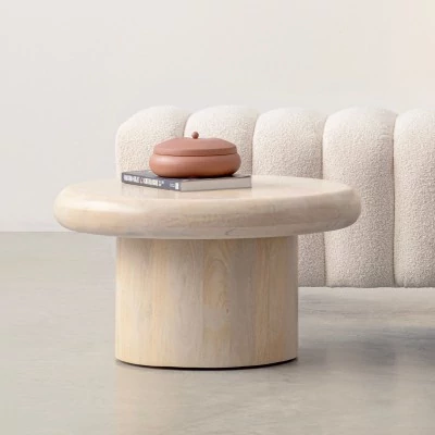 Table basse de salon ronde en bois de manguier D60 JUAREZ - HELLIN
