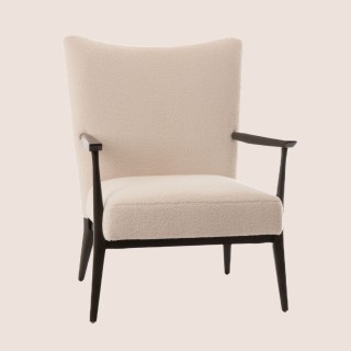 Fauteuil scandinave en tissu bouclette SUZY - HELLIN