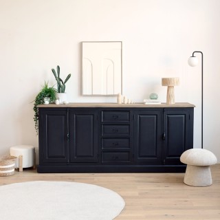 Buffet 4 portes en bois et teck massif -collection DALILA