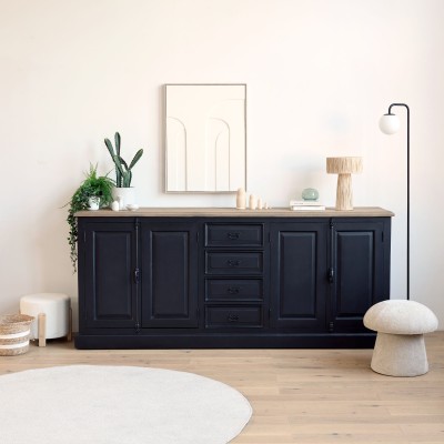 Buffet 4 portes en bois et teck massif -collection DALILA