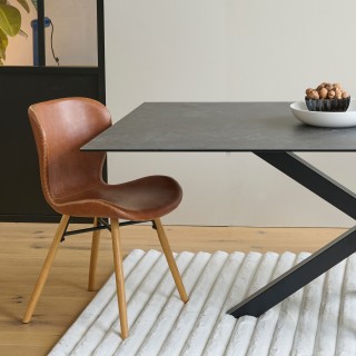 Chaise simili et bois Matilda : style scandinave | Hellin