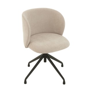 Lot de deux chaises pivotantes réglables en hauteur en tissu - MIA