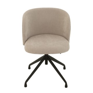 Lot de deux chaises pivotantes réglables en hauteur en tissu - MIA