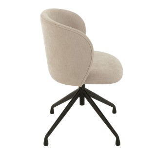 Lot de deux chaises pivotantes réglables en hauteur en tissu - MIA