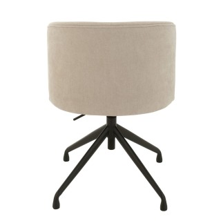 Lot de deux chaises pivotantes réglables en hauteur en tissu - MIA