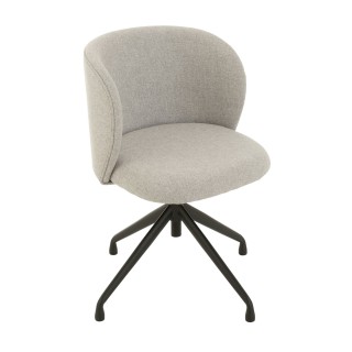 Lot de deux chaises pivotantes réglables en hauteur en lin MIA - HELLIN