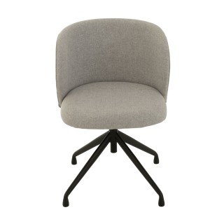 Lot de deux chaises pivotantes réglables en hauteur en lin MIA - HELLIN