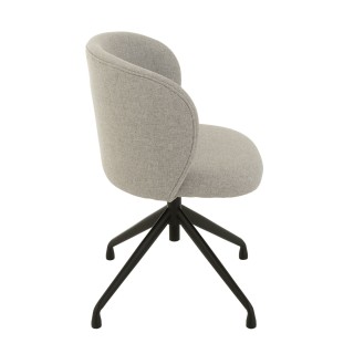 Lot de deux chaises pivotantes réglables en hauteur en lin MIA - HELLIN