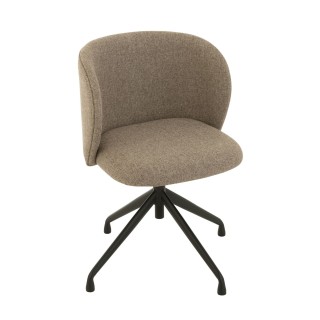 Lot de deux chaises pivotantes réglables en hauteur en lin MIA - HELLIN