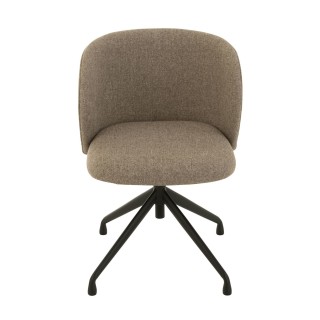 Lot de deux chaises pivotantes réglables en hauteur en lin MIA - HELLIN