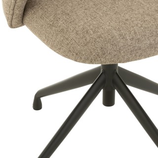 Lot de deux chaises pivotantes réglables en hauteur en lin MIA - HELLIN