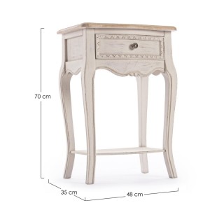 Table de nuit 1 tiroir en bois - HELLIN