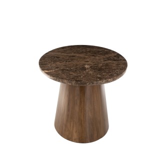 Table à manger ovale bois et marbre marron L210 10 places ROTTERDAM - HELLIN