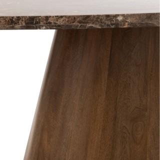 Table à manger ovale bois et marbre marron L210 10 places ROTTERDAM - HELLIN