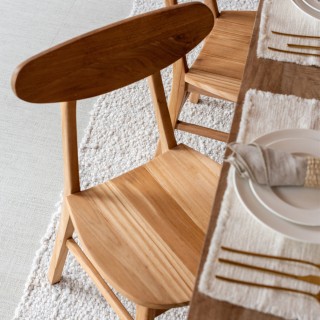 Chaises de salle à manger en teck naturel (lot de 2) FRASI - HELLIN