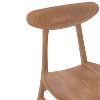 Chaises de salle à manger en teck naturel (lot de 2) FRASI - HELLIN
