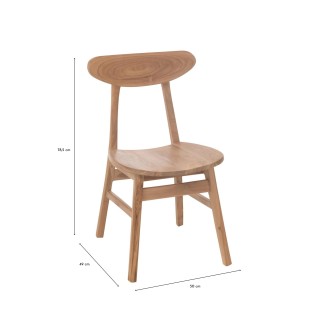 Chaises de salle à manger en teck naturel (lot de 2) FRASI - HELLIN