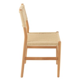 Chaises de salle à manger en bois et assise tressée (lot de 2) SOFIA - HELLIN