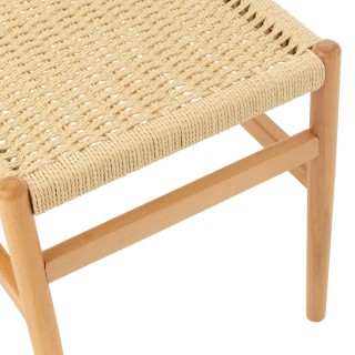 Chaises de salle à manger en bois et assise tressée (lot de 2) SOFIA - HELLIN