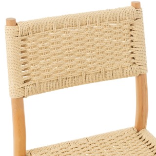 Chaises de salle à manger en bois et assise tressée (lot de 2) SOFIA - HELLIN