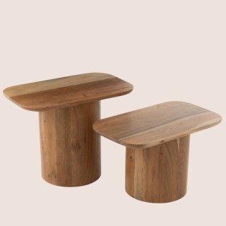 Table basses gigognes rectangulaires en acacia (set de 2) CATIA - HELLIN