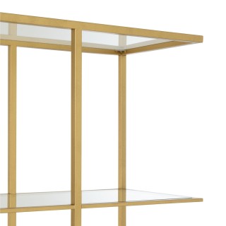 Etagère bibliothèque asymétrique en verre et métal doré BABEL - HELLIN