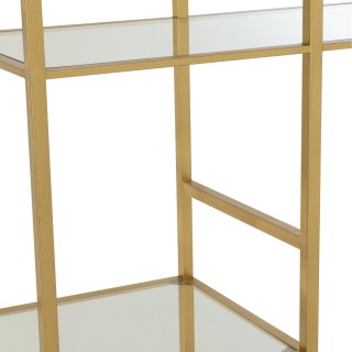 Etagère bibliothèque asymétrique en verre et métal doré BABEL - HELLIN