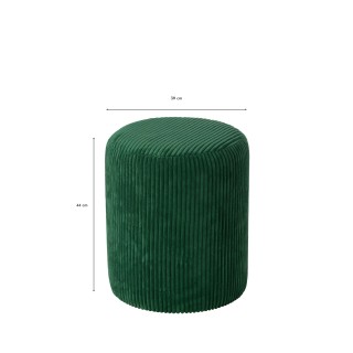 Poufs tabourets ronds en velours côtelé (lot de 2) CHARLISE - HELLIN