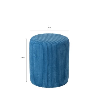 Poufs tabourets ronds en velours côtelé (lot de 2) CHARLISE - HELLIN