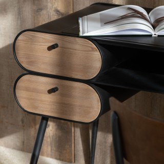 Bureau industriel en bois et métal noir 2 FORGE - HELLIN