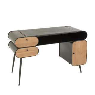 Bureau industriel en bois et métal noir 2 FORGE - HELLIN