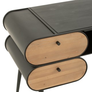 Bureau industriel en bois et métal noir 2 FORGE - HELLIN