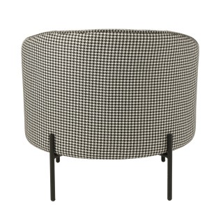 Fauteuil rond en tissu pied-de-poule noir et blanc POULEA - HELLIN