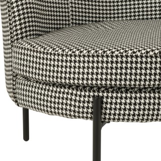 Fauteuil rond en tissu pied-de-poule noir et blanc POULEA - HELLIN