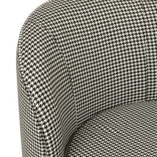 Fauteuil rond en tissu pied-de-poule noir et blanc POULEA - HELLIN