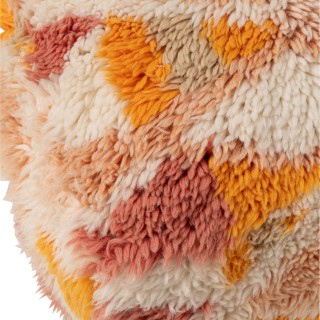 Pouf carré ethnique en laine multicolore - PATCHA