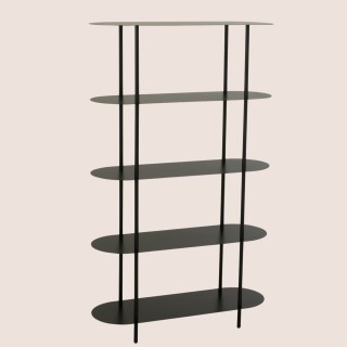 Etagère bibliothèque en métal noir 5 tablettes OVALO - HELLIN