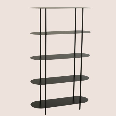 Etagère bibliothèque en métal noir 5 tablettes OVALO - HELLIN
