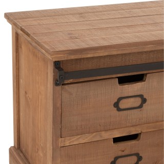 Meuble TV en bois et métal 4 tiroirs 2 portes coulissantes L160 MIRA - HELLIN