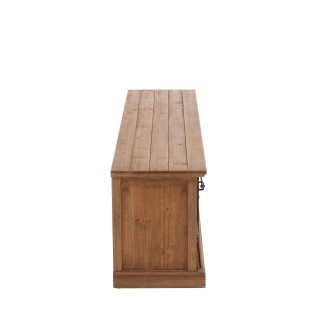 Meuble TV en bois et métal 4 tiroirs 2 portes coulissantes L160 MIRA - HELLIN