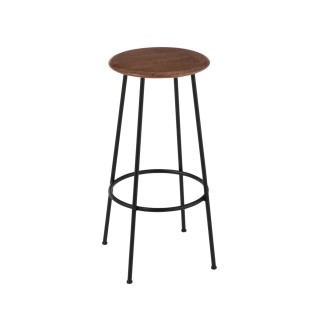 Tabourets de bar en bois et métal style industriel (lot de 2) VARNY - HELLIN