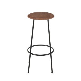 Tabourets de bar en bois et métal style industriel (lot de 2) VARNY - HELLIN