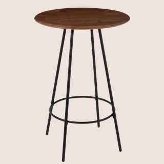 Table de bar ronde en bois et métal style industriel D60 VARNY - HELLIN