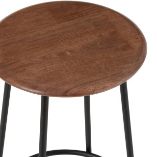 Tabourets de bar en bois et métal style industriel (lot de 2) VARNY - HELLIN