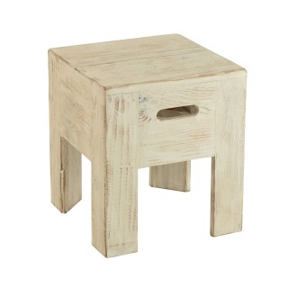 Tabourets en bois massif carrés (lot de 2) TERRA - HELLIN