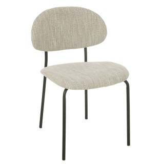 Chaises de salle à manger design en tissu beige (lot de 2)  ARKO - HELLIN