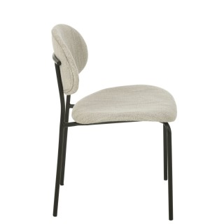 Chaises de salle à manger design en tissu beige (lot de 2)  ARKO - HELLIN