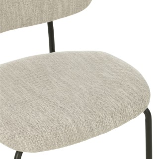 Chaises de salle à manger design en tissu beige (lot de 2)  ARKO - HELLIN